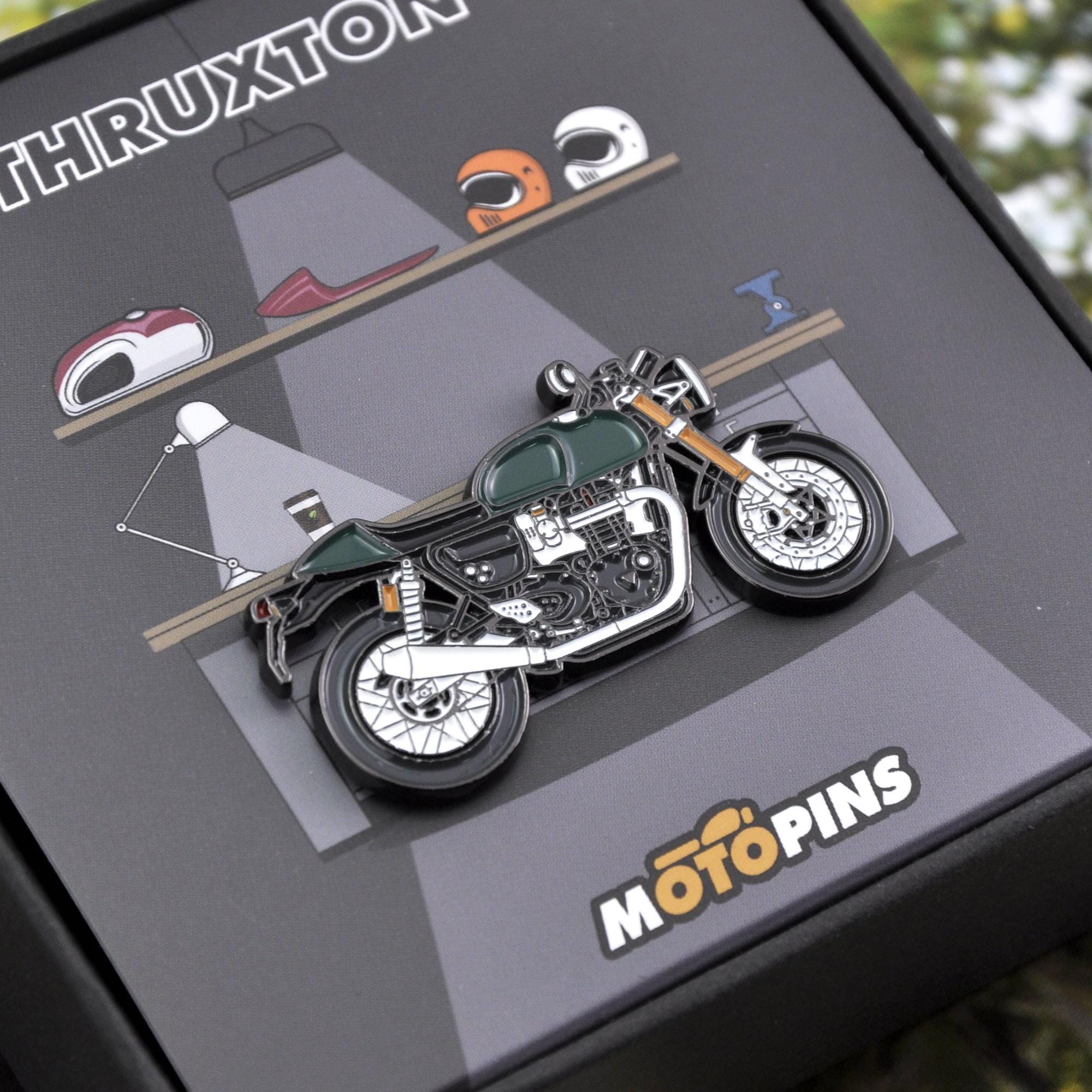 Rare Racers Pins Mens Hat Pin Display Triumph Thruxton RS FE Cafe Racer Soft Enamel Pins ...