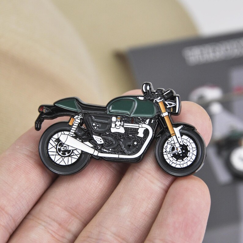 Rare Racers Pins Mens Hat Pin Display Triumph Thruxton RS FE Cafe Racer Soft Enamel Pins ...