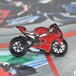 Ducati Panigale V4 Racing Bike Pin Badge Motorcycle Gift for Him Bikers and Riders  Collectors Enamel Pinback Buttons Super Sports Motorbike