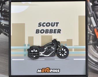 Indian Scout Bobber Enamel Pin: Motorcycle Biker Lapel Badge