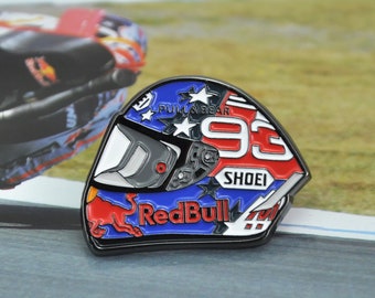 Broche de esmalte do capacete de Marc Márquez, presente para fã de MotoGP