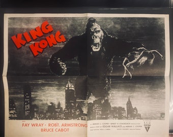 KING KONG RKO 18.5” x 24.5” Movie Poster Rerelease 1960’s