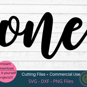 um aniversário svg, primeiro aniversário svg, arquivo de corte digital, aniversário de bebê svg, fonte de script One svg, arquivo de corte para Cricut e Silhouette