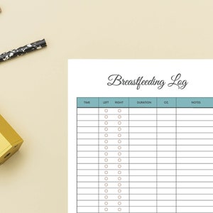 Baby Feeding Schedule | Printable baby feeding log | Breastfeeding tracker with Simple blue design| Blank reprintable download | A4