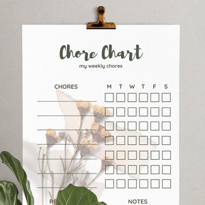 Gráfico de tarefas | Gráfico de tarefas familiares para impressão | Gráfico semanal de tarefas familiares em branco | Design floral de flores amarelas secas Boho |
