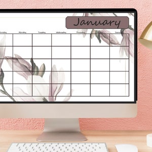 Printable Calendar | Blank |12 Month | 8.5 X 14 | Legal | Elegant ...