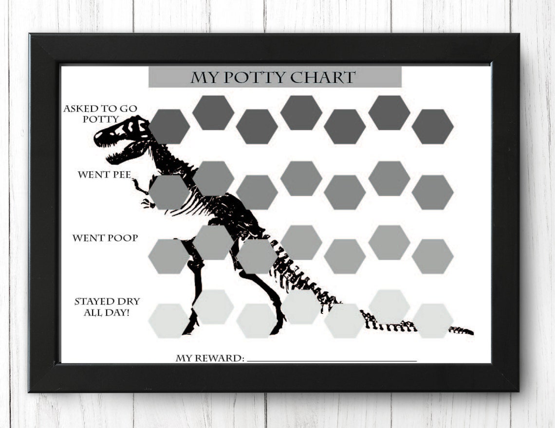 Printable Potty Chart | Kids Potty Training Chart | Black and White ...