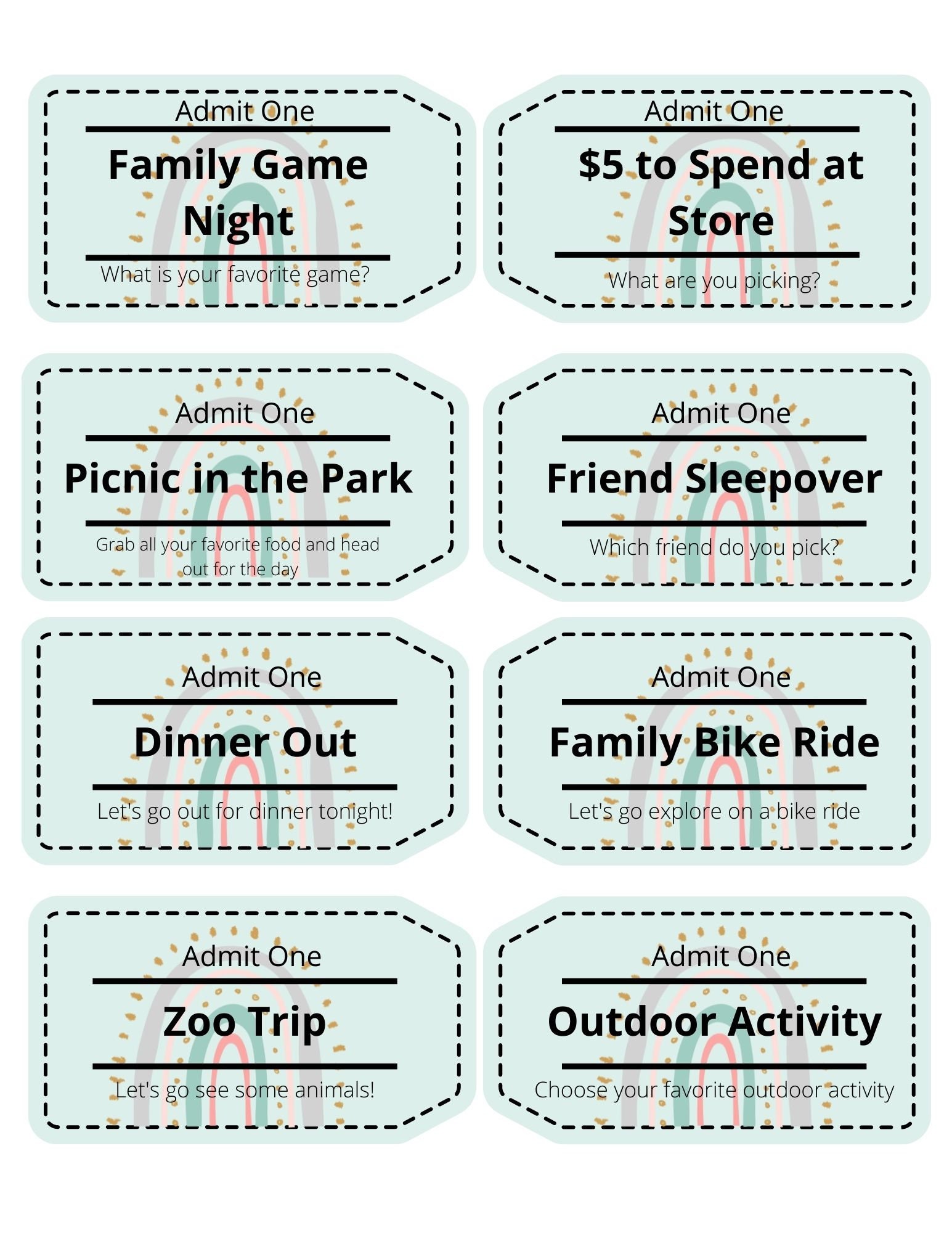 Printable Kid Coupons | Kids Coupon Book | Instant Digital Download ...