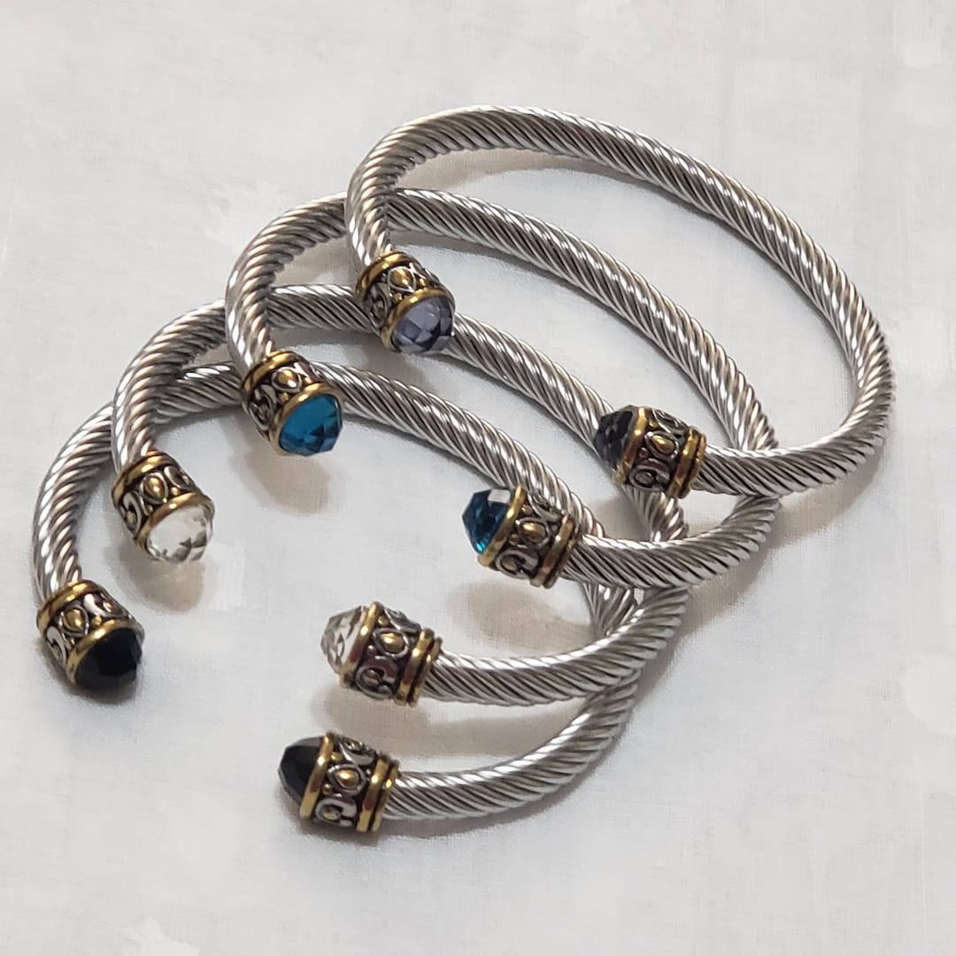 Classic Cable Bracelet ,stainless Steel Twisted Cable Bracelet, Cable