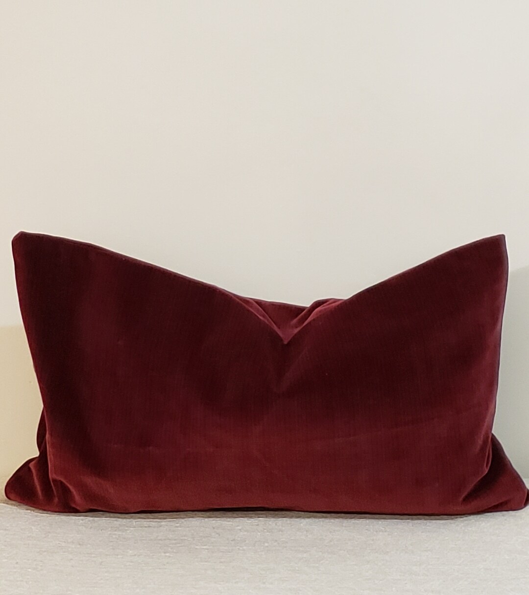 Burgundy Red Velvet Pillow Covers Lumbar Pillow Covers Etsy