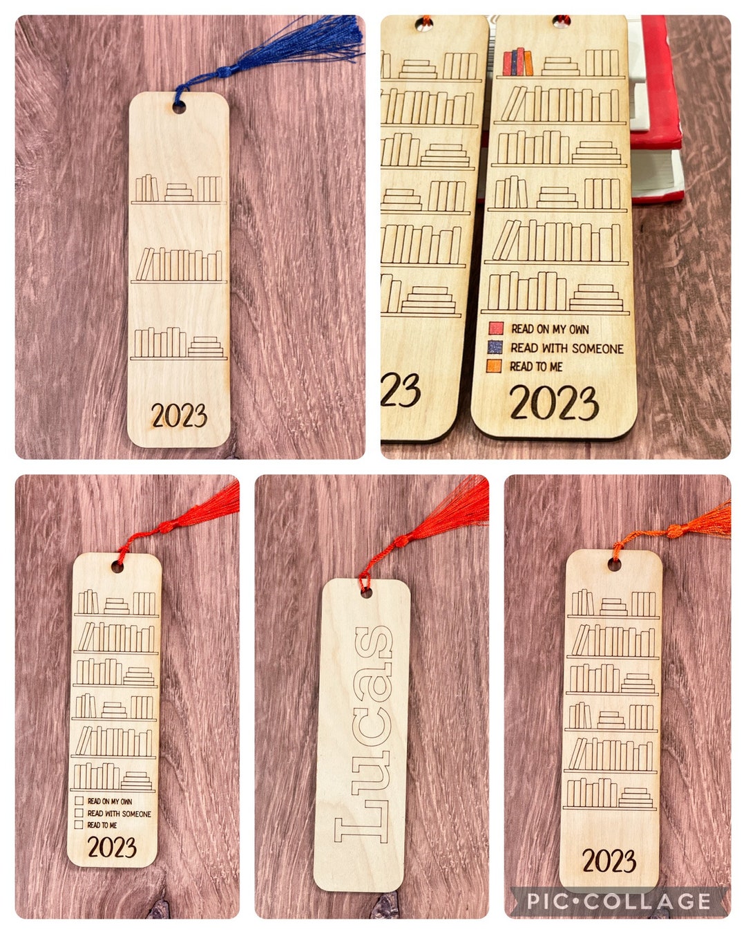 2024 Book Tracker, 2024 Bookmark, Wooden Bookmark With Tassel, 2024