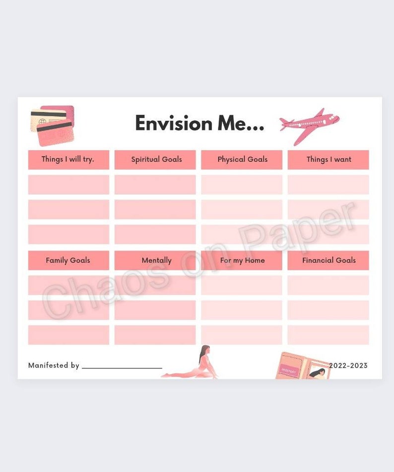 Printable Vision Board Template PDF Digital Download - Etsy