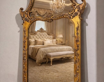 Extra Large Baroque Gold Gilt floor or wall Mirror antique vintage