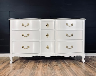 Available! Dresser| 9 drawer| French Provincial| wood dresser| Nursery| tv console| crib| credenza| living room decor customizable color