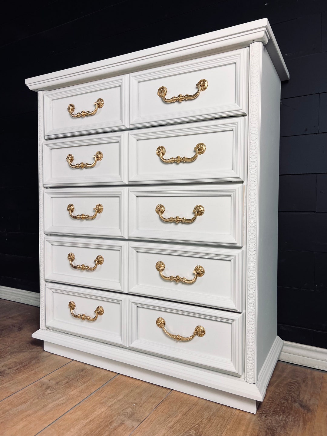 Available! Stunning Tall Dresser 5 Drawer Solid Wood Dresser Chest of ...