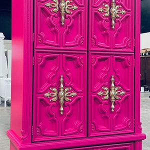 SOLD! Armoire| wardrobe| chest| dresser| tv console| ornate| customizable color