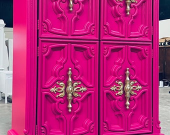 SOLD! Armoire| wardrobe| chest| dresser| tv console| ornate| customizable color