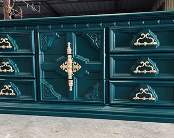 SOLD! Emerald Green Dresser| TV Console| Living room Credenza| Bedroom furniture| pick your color