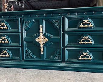 emerald green dresser Gideon Verde Shagreen ivory inlay AVAILABLE! Free Shipping! Emerald Green