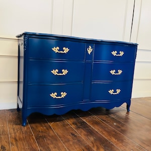 SOLD! Navy Blue Dresser| Console| Wood| Credenza| French Provincial| pick your color
