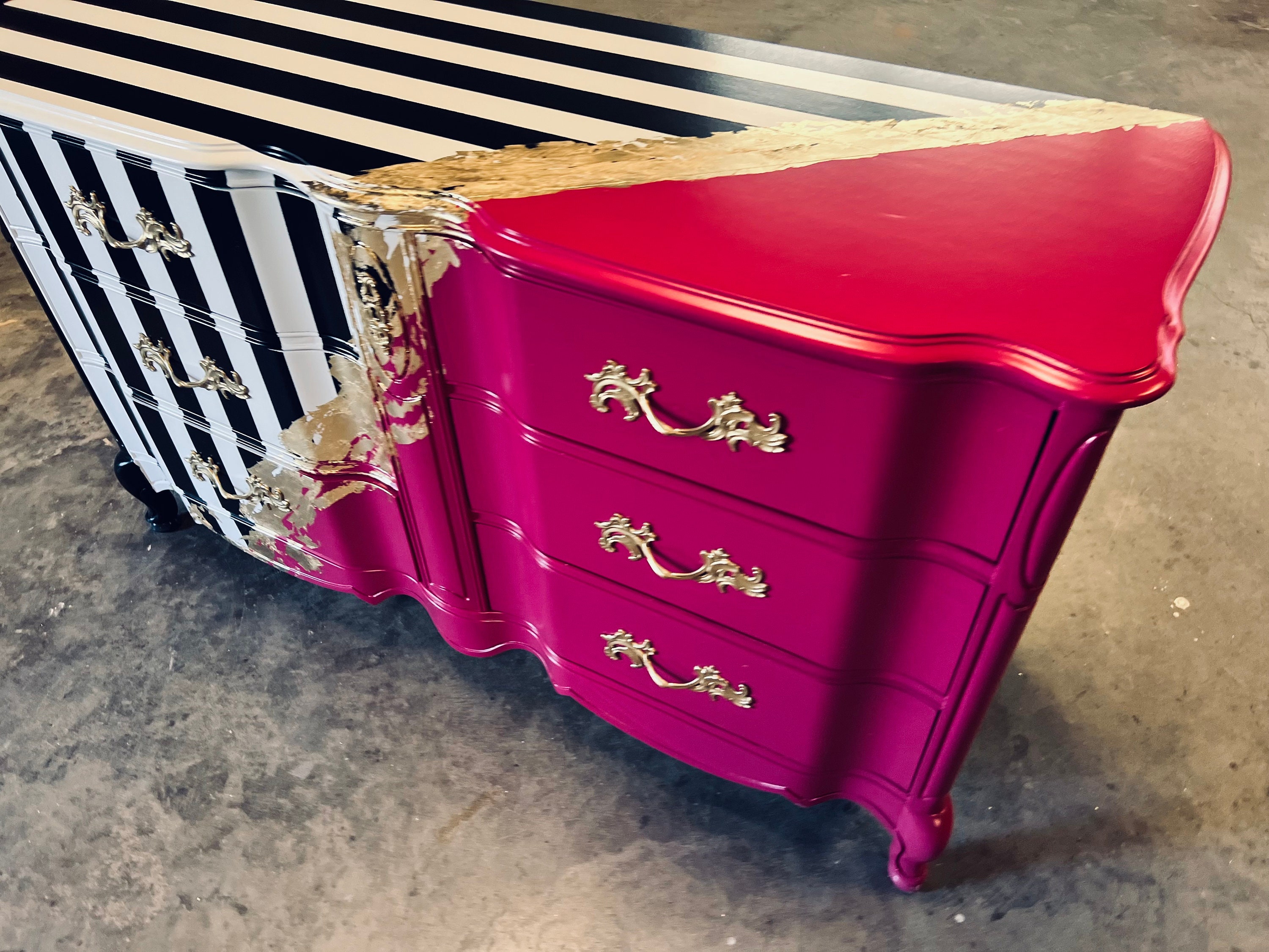 hot pink and black dresser Second Life Marketplace - RE Black & Pink Dresser Nightstand Set