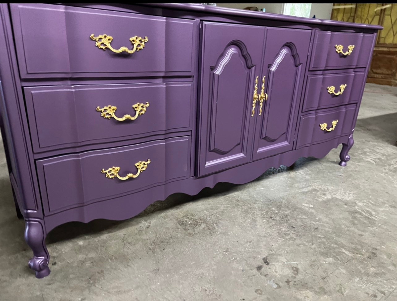 Available Dresser Console Metallic Purple Lavender Dresser French  Provincial Credenza Boho Wood 9 Drawer Living Room Nursery -  Sweden