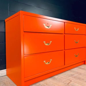 Available! Hermes Orange Dresser Credenza Campaign Mid Century