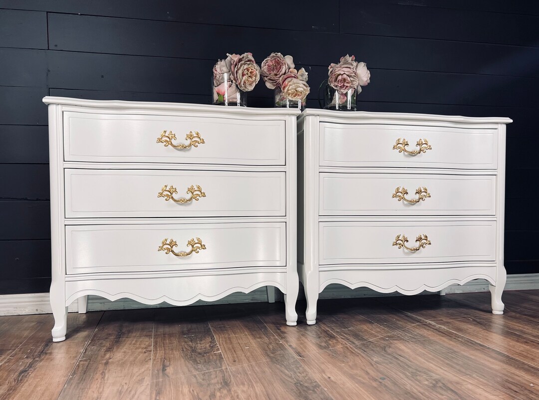 Available Oversized Nightstand Set French Provincial Pair of