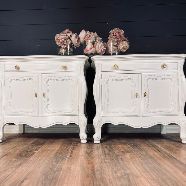 Available! Nightstand set matching nightstands pair French Provincial set cabinet storage tall nightstands bed side tables customizable