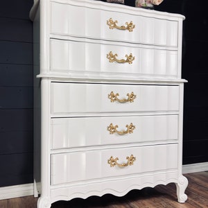 Available! French Provincial dresser chest of drawers 5 drawer console Credenza armoire chest storage piece solid wood dresser customizable