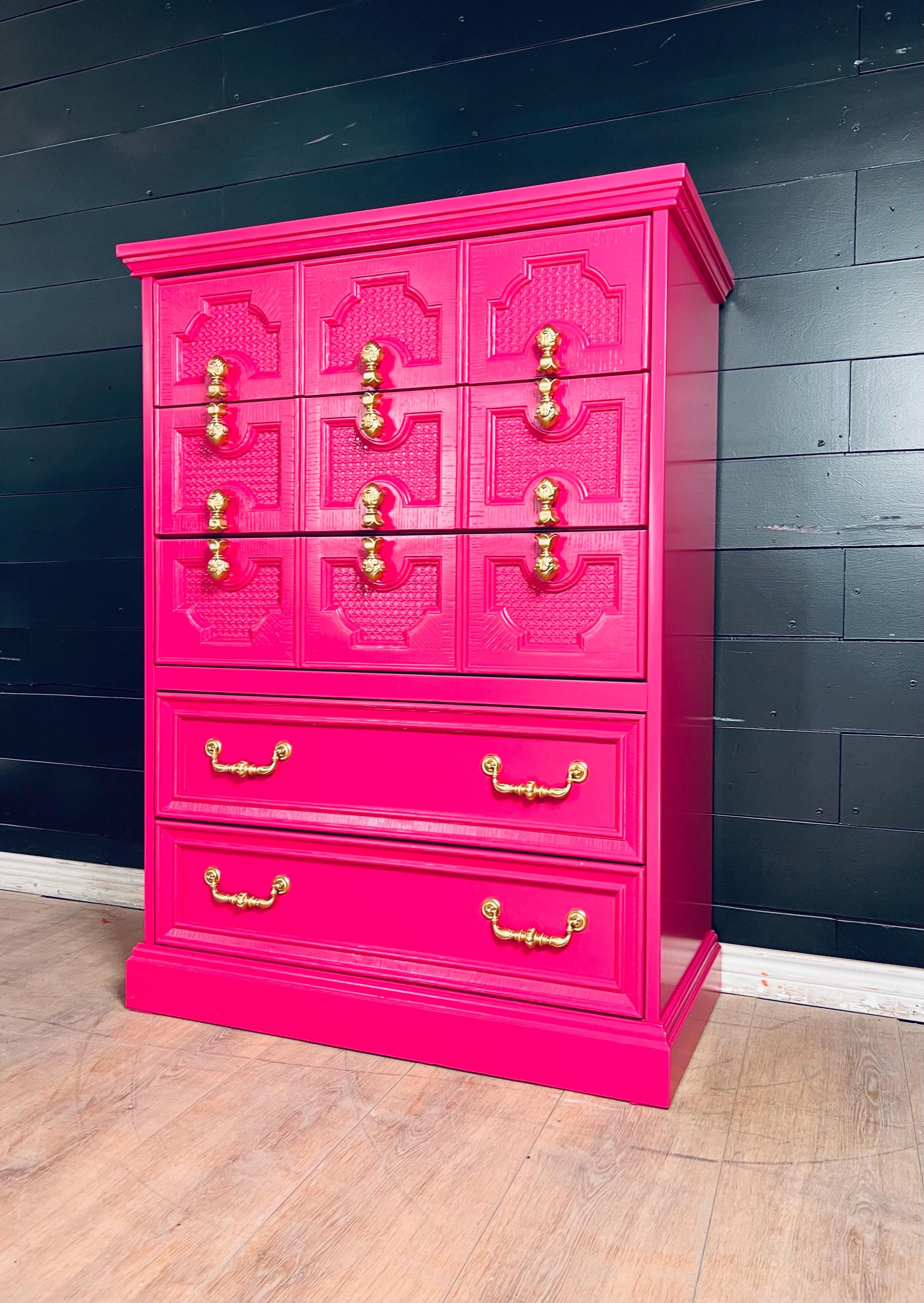 pink dresser for girls Wooden Dresser, Simulation which create a room as if taken straight from the pages of a fairytale Pink Scalloped Dresser Makeover -