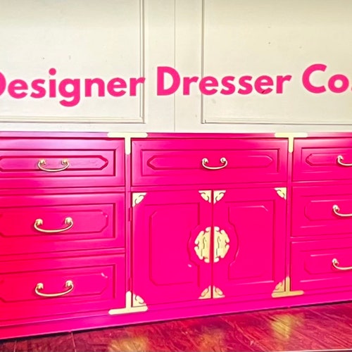 Hot Pink Lacquered Dresser Pink Dresser Credenza TV Etsy