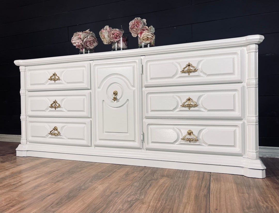 Dresser Credenza Console 9 Drawer Solid Wood Dovetailed Drawers Storage ...