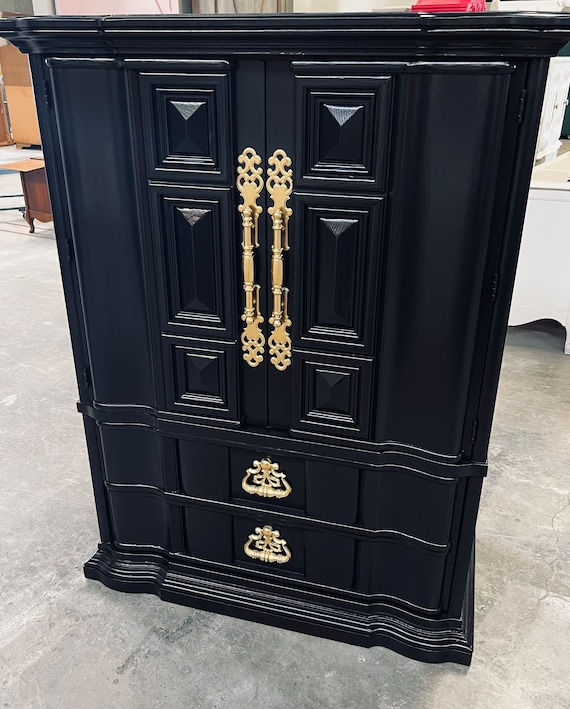 SOLD Dresser Armoire Wardrobe Wood Storage 9 Drawer Bedroom Customizable Etsy