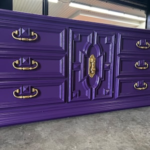 SOLD! Dresser| console| credenza| sideboard| tv console| purple| wood| Nursery| furniture| customizable