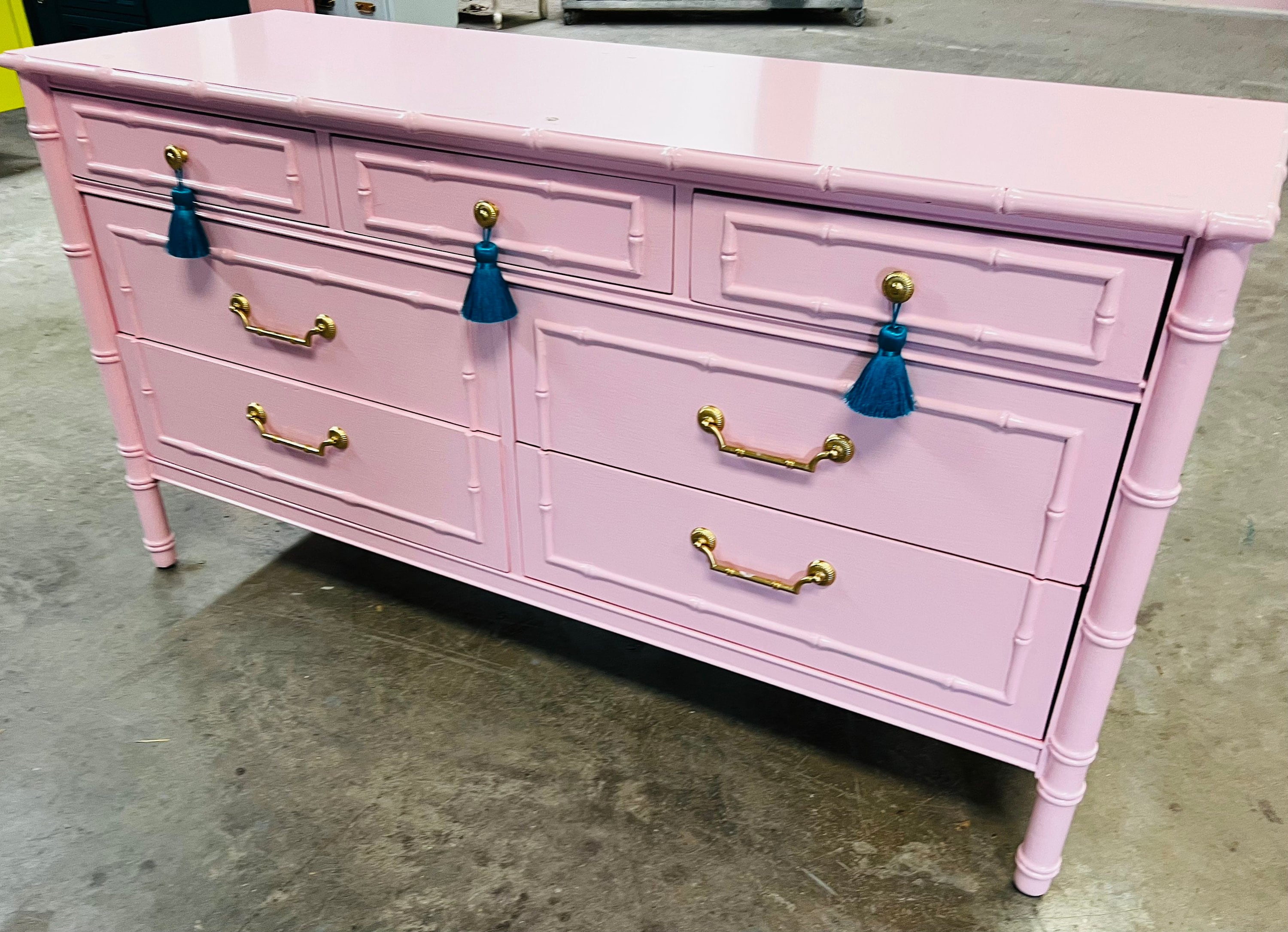 SOLD Light Pink Nightstands End Tables Side Tables Bamboo Etsy