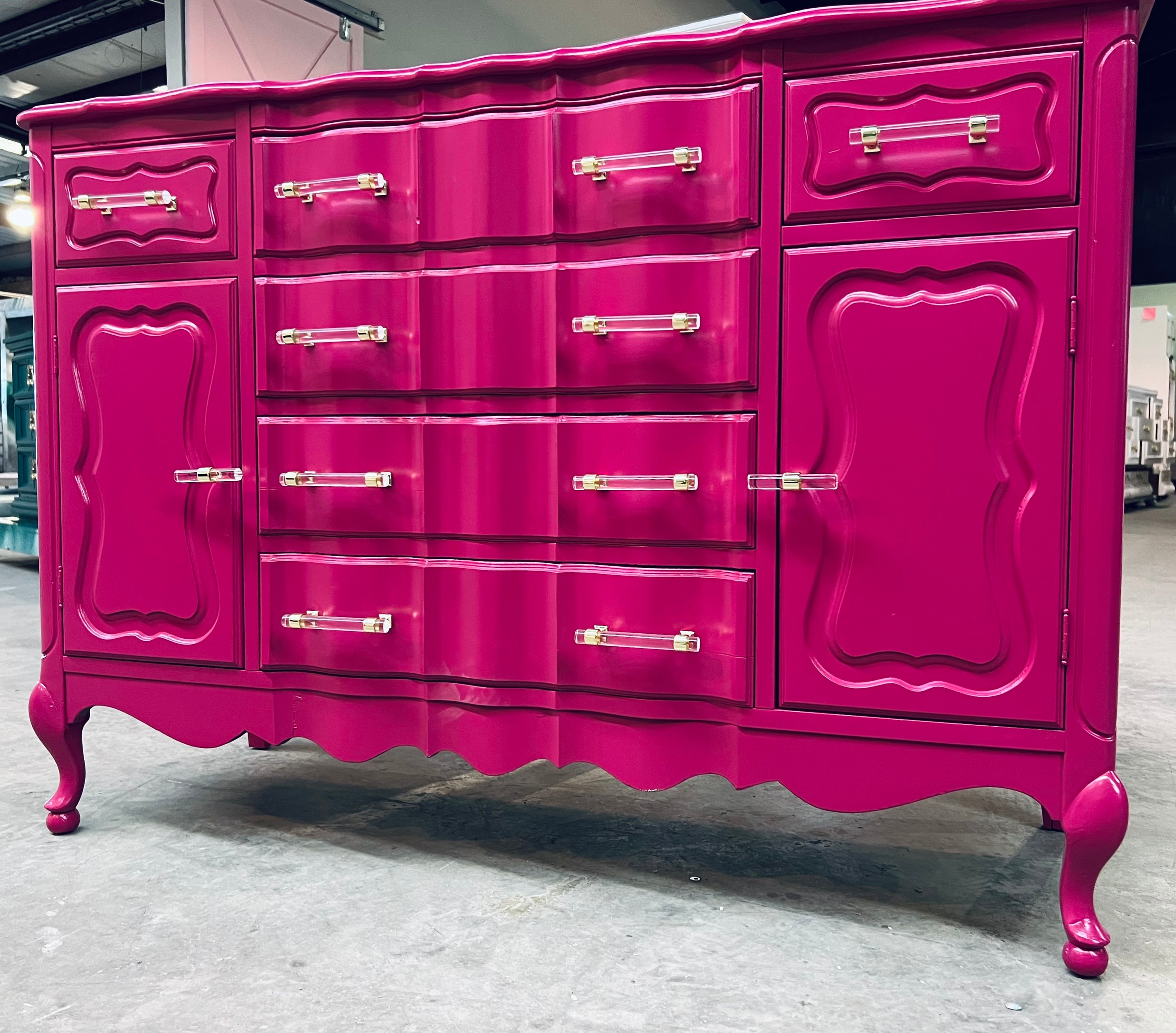 Refinished French Provincial Dresser | Pink Credenza Console - Etsy