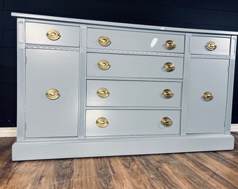 Available! Buffet| console| sideboard| credenza| China Cabinet| Dining room| Tv console| Kitchen storage| gray| blue| customizable color|