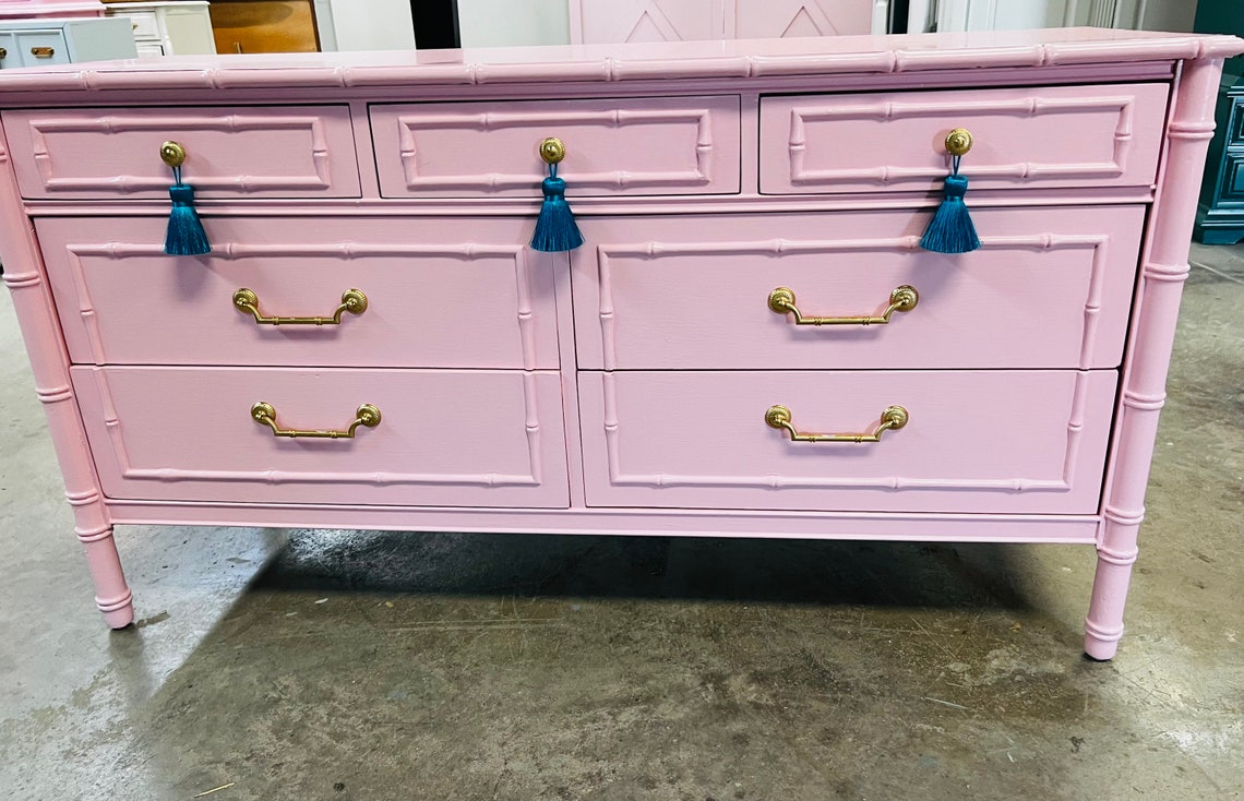 Credenza Pink Bamboo Dresser