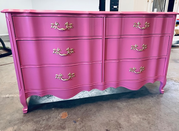 Pink French Provincial Dresser, Solid Wood Console, Customizable - Etsy Pink French Provincial Dresser, Solid Wood Console, Customizable - Etsy