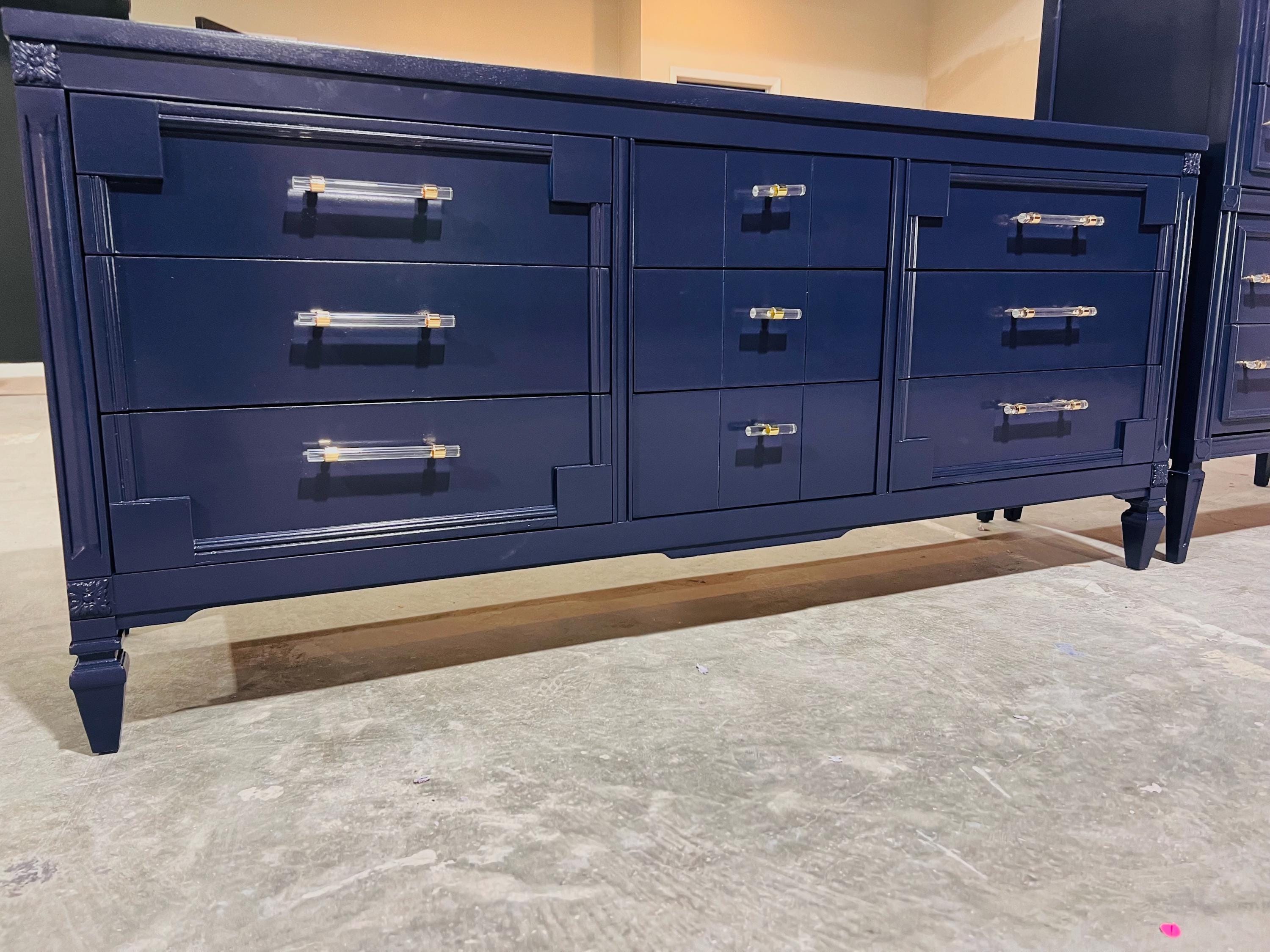 Navy Lacquer Dresser - Etsy