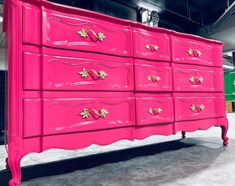 pier one hot pink dresser SOLD! Dresser| Console| Pink| Tv credenza| Wood Furniture| Painted| Lacquer Summer Bogo 50