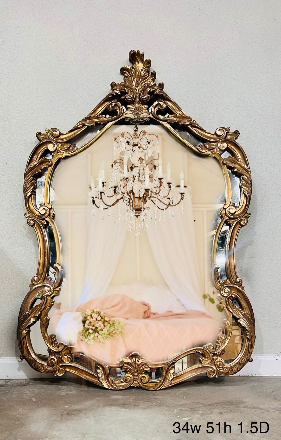 French Provincial Mirror Large Wall Mirror Ornate French Vintage Mirror ...
