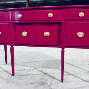 SOLD!!Magenta Pink Buffet| Sideboard| Dresser| Tv Console| Custom Furniture| Dining Room| Entry Way| Hot Pink |accent piece|credenza|