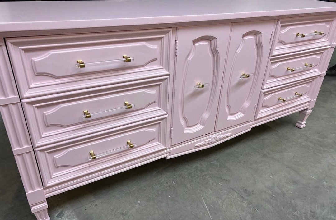 pottery barn pink dresser Ava Regency 7-Drawer Dresser (56w x 19d")