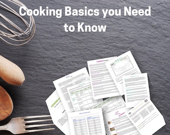 COOKING BASICS You Need to Know Printable Bundle Package - For Beginners and Experienced Chefs