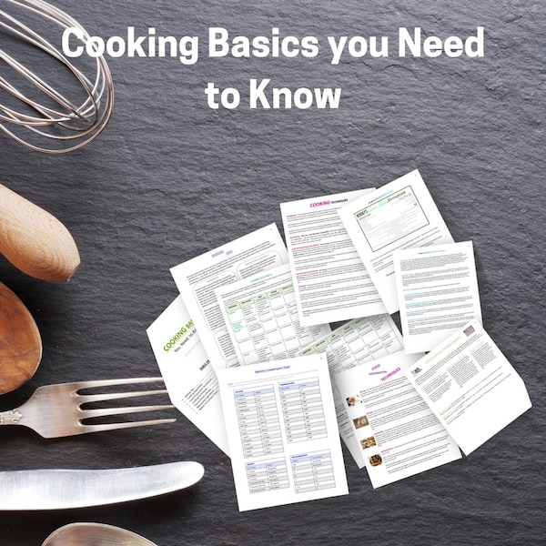 COOKING BASICS You Need to Know Printable Bundle Package - For Beginners and Experienced Chefs