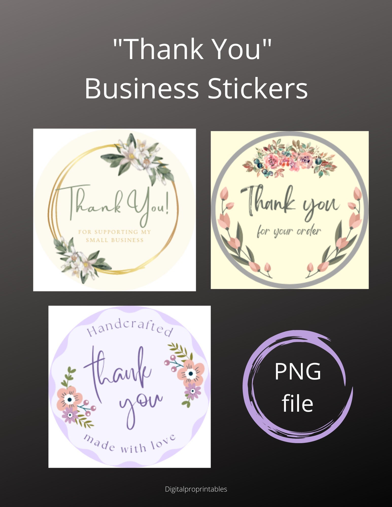 Thank You for Your Business Stickers - Sticker Set, Round Stickers ...