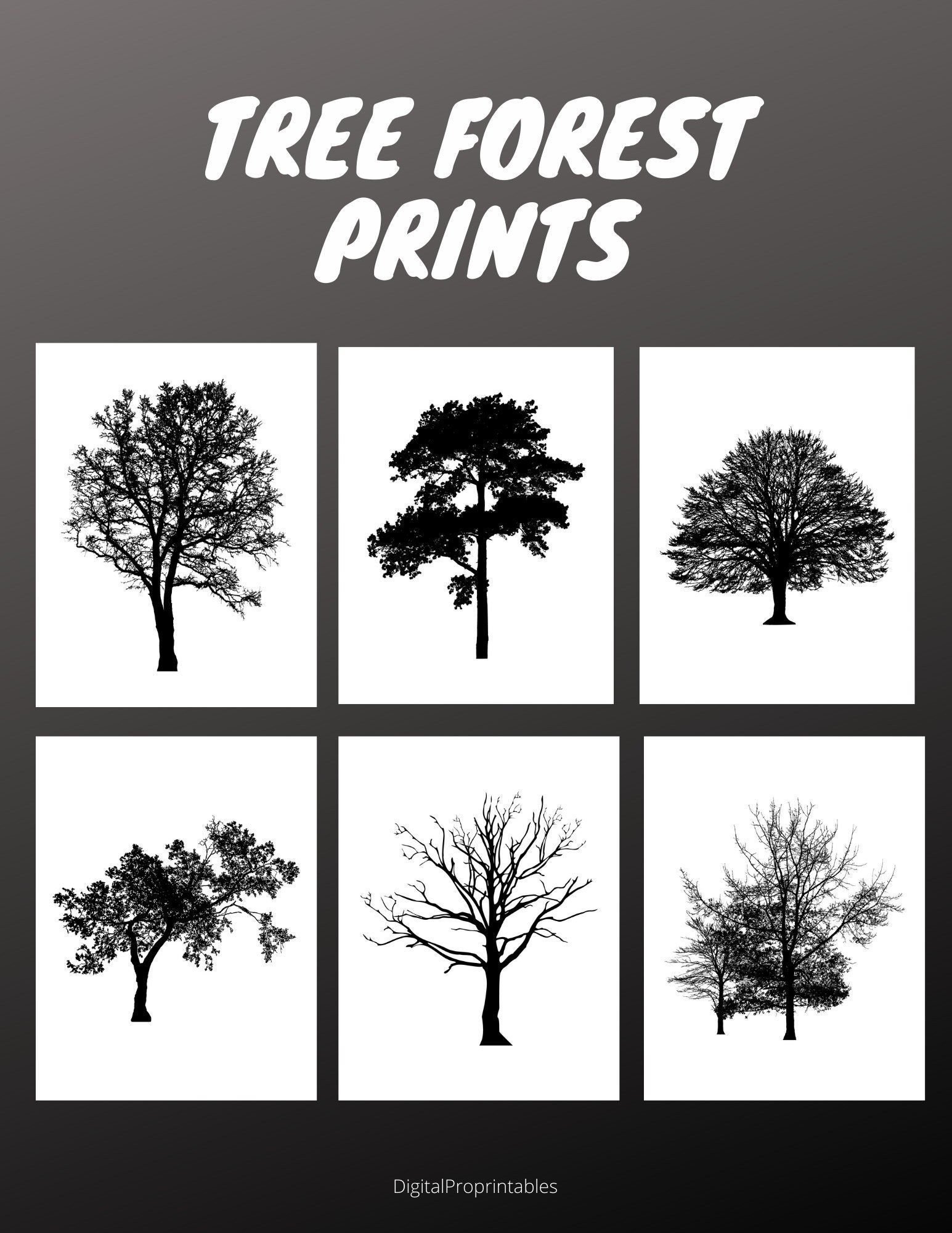 Tree Forest Print Collection - Printable Prints - Wall Art - Home Decor ...
