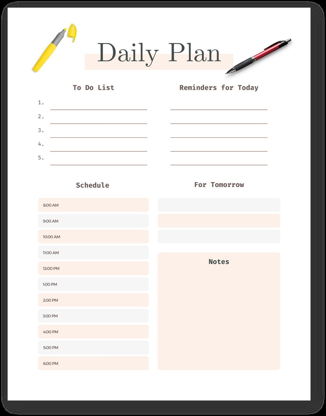 DAILY PLANNER PRINTABLE - Day Planner - Planner Pdf - Day Tracker - Task List - Daily Agenda - Daily Schedule Planner - Planner Printable - Etsy daily-planner-printable-day-planner-planner-pdf-day-tracker-task-list-daily-agenda-daily-schedule-planner-planner-printable-etsy